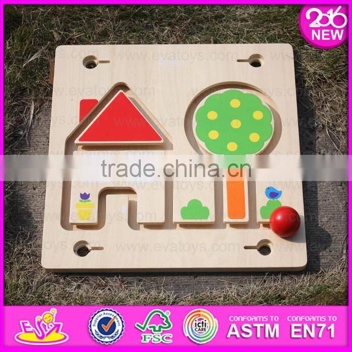 2016 Wholesale cheap children toy butterfly wooden puzzle ball maze W11H010
