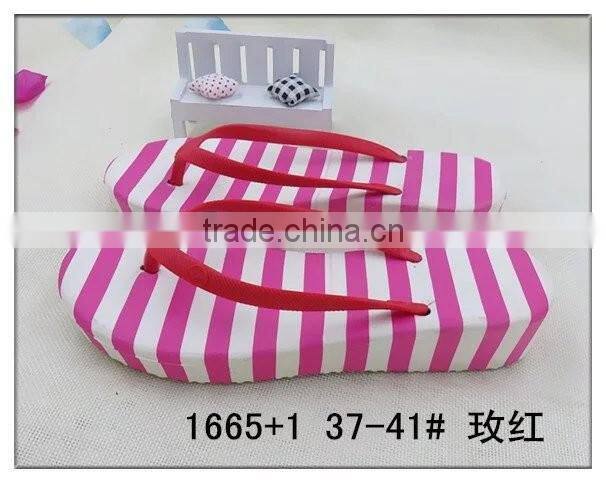 stripe high heel slipper for girls