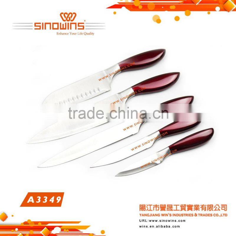 A3349 Durable 5pcs Stainless Steel Kitchen Knife Set with Color Sprayed Handle