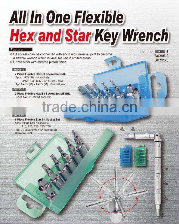 All In One Flexible Hex and Star Key Wrench