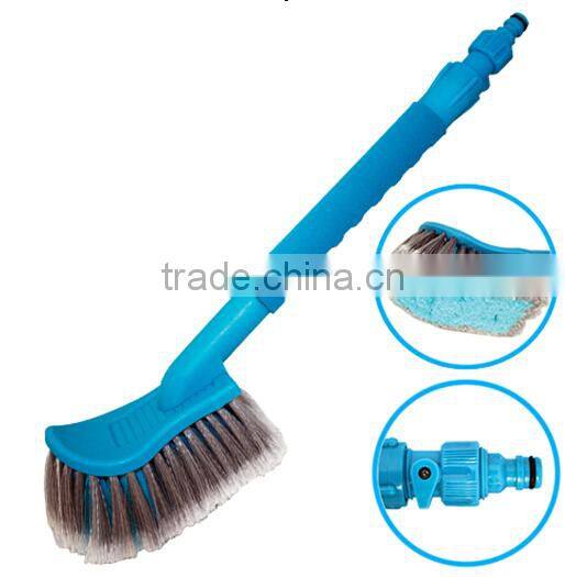 plastic water flow wash wheel auto cleaning brush with switch off/on