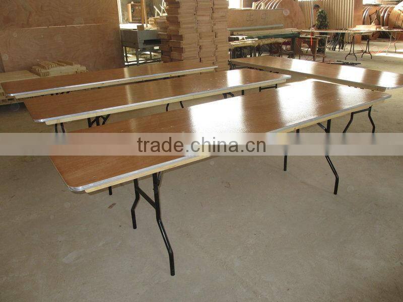 Used Plywood Banquet 6ft round Wooden Folding Tables Wholesale for Banquet party event