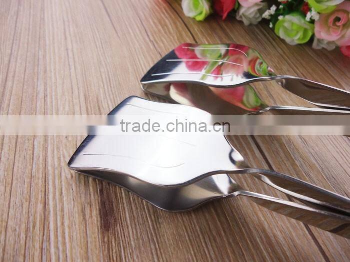 OEM logo Cooking Tools Utensils 10inch stainless steel kitchen scissor tongs , bbq scissor tongs