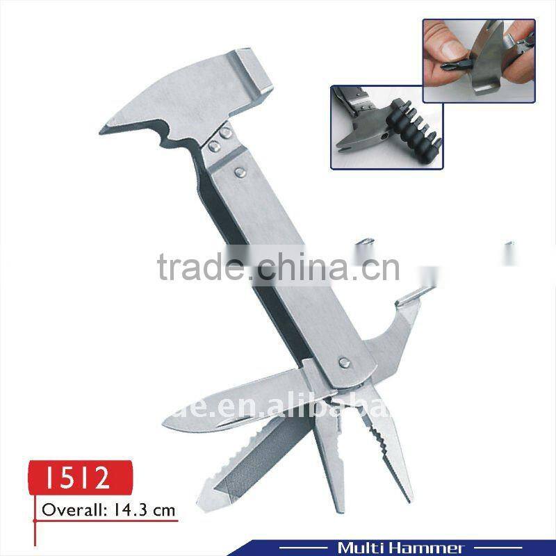 2014 new hardware multi tool multifunction hammer multi hammer with axestainless steel axe multi purpose hammer 1512