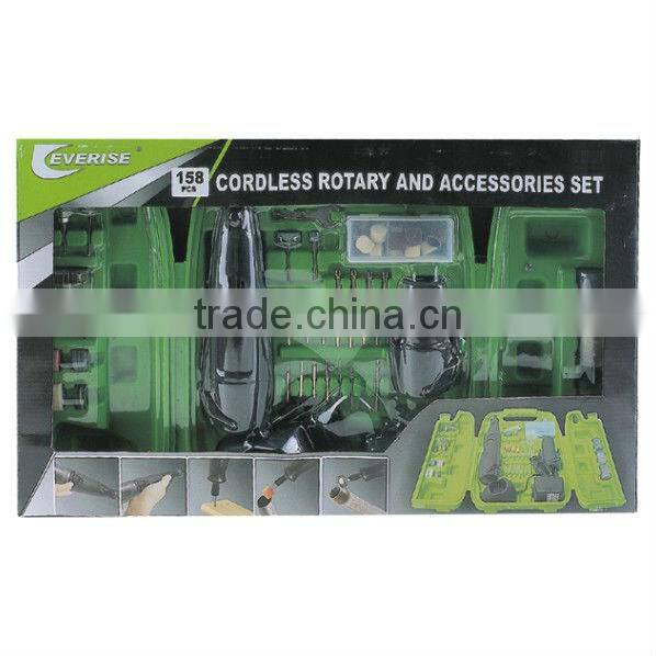 158 pieces cordless rotary tool kit with GS,CE,ROHS,EMC