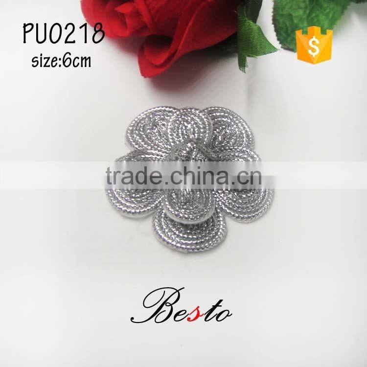 Guangzhou Factory artificial leather flower for the shoes decoration