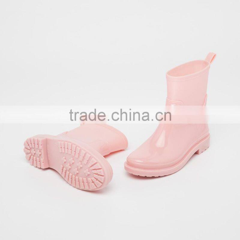 outdoor garden farm weeding use fashion waterproof antislip mid tube pure solid color soft PVC gum boots rain waterproof shoes