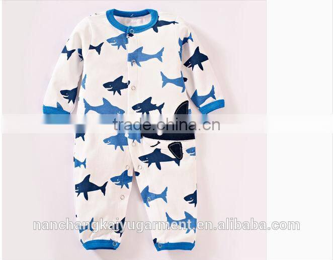 Wholesale cotton plain baby romper,baby animal print rompers,long sleeves long leg baby romper