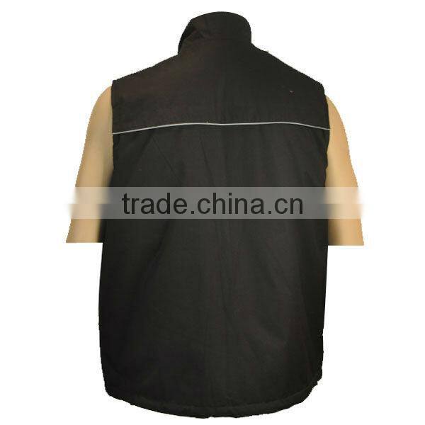 100 polyester mens casual winter vest in black