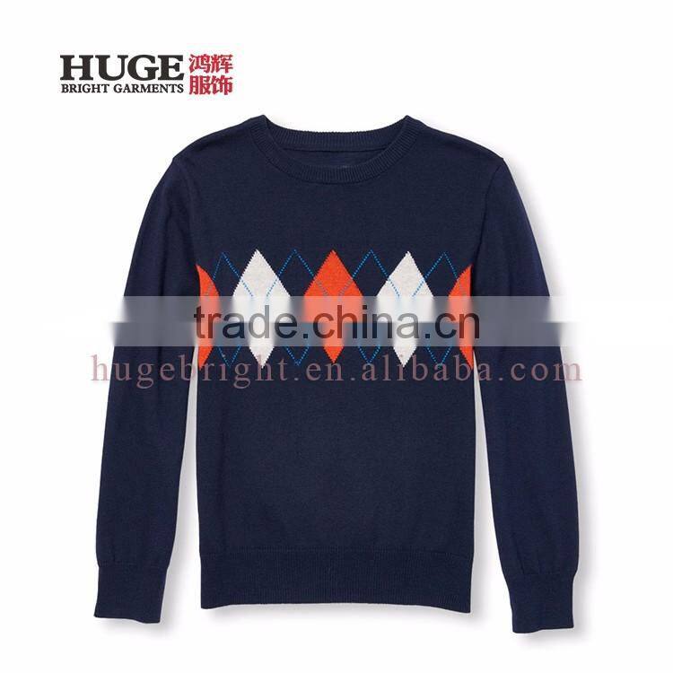 Long Sleeve Round Neck Pullover Style Boy Knit Sweater