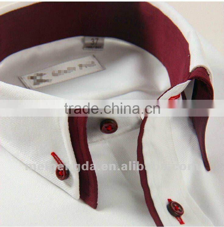 2014 double collar stylish men dress shirt