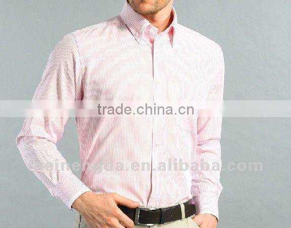 Stripes bright color double collar stylish men shirt
