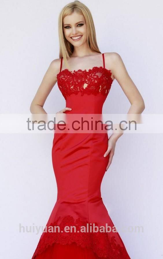 spaghetti strap sexy ball gown scoop neck wedding dress with red flowers embroidery