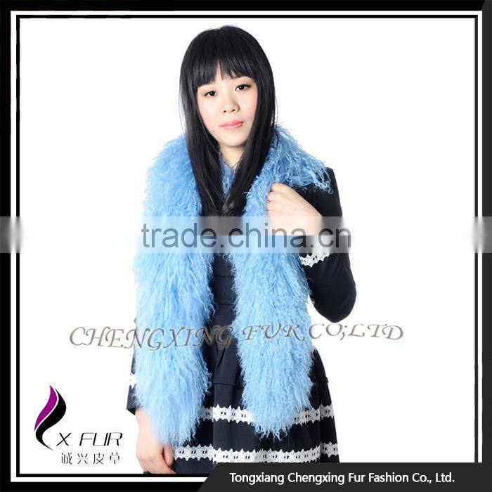 CX-S-02G High Quality Custom Fashion Wholesale Mongolian Lamb Fur Fashion Winter Scarf