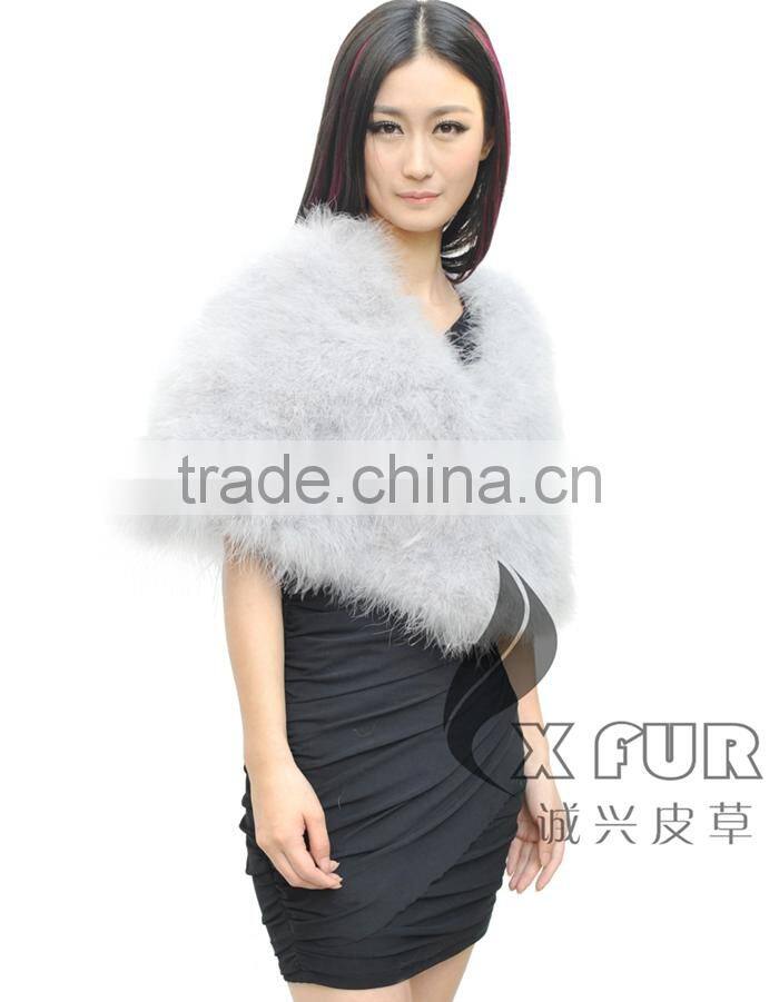 CX-B-87A Turkey Feather Ladies Fashion Fur bridal Cape