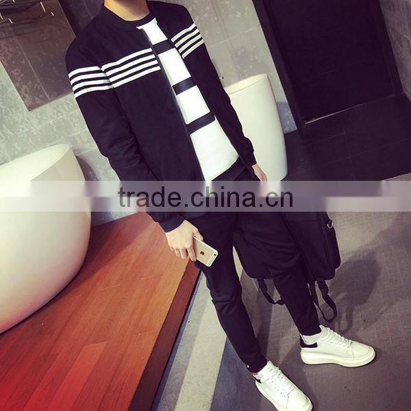 cheap stripes zipper jacket coat man