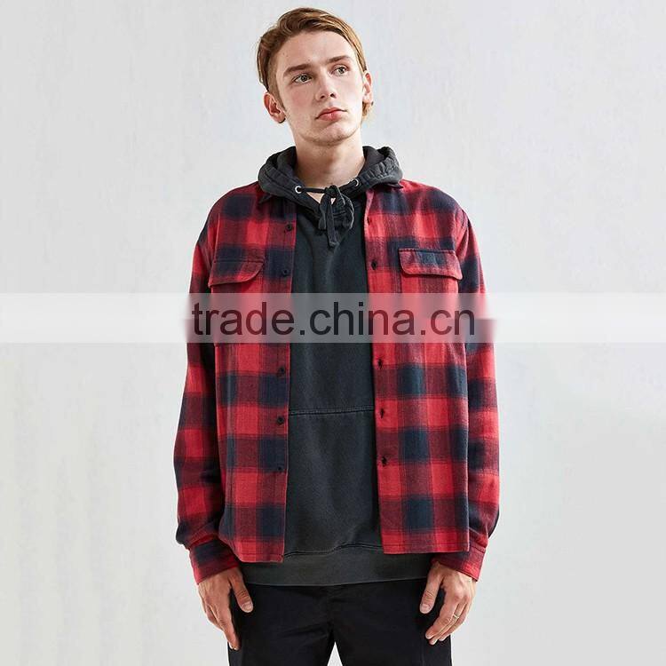 Custom long sleeve check shirts for men Italian style linen mens shirts designer