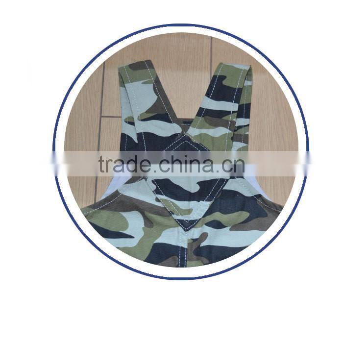 Green camo kids suspenders casual style for boys latest design overalls wholesale