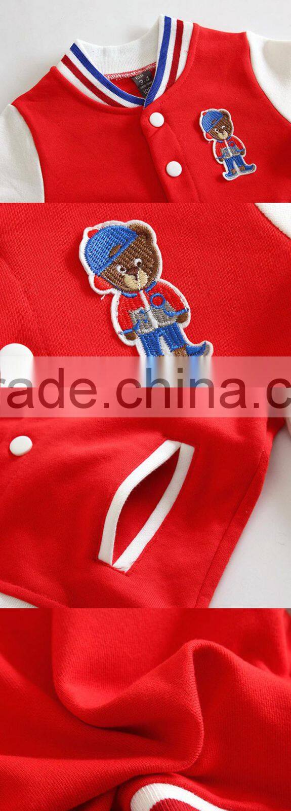 Fashion cheap knitted long sleeve kids blue softball wear baseball jacket