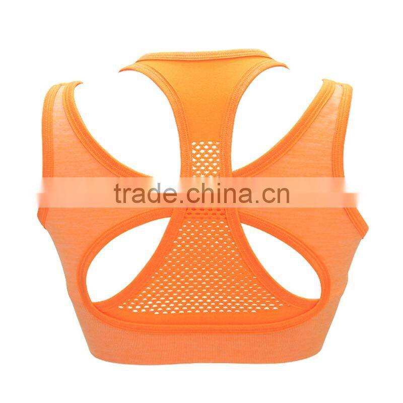Latest style hollow out fitness bra underwear seamless sexy women sports bra top