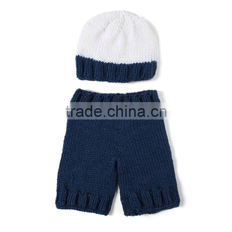 2pcs Set Newborn Infant Baby Boy Photography Prop Costume Cute Cap Pants