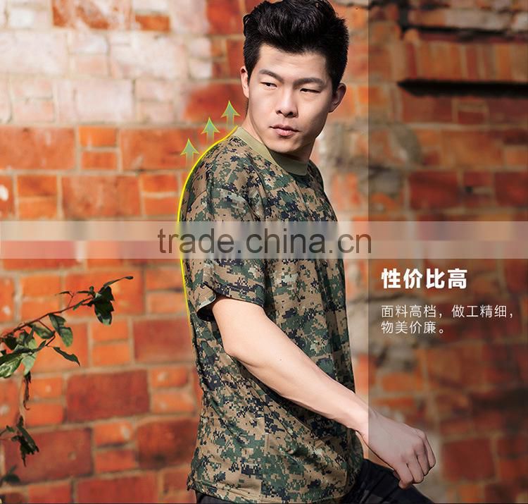 2016 Wholesale Men Camouflage dryfit breathable T-shirt Men Army Tactical Combat T Shirt Military Sport Camo Camp Mens T Shirts