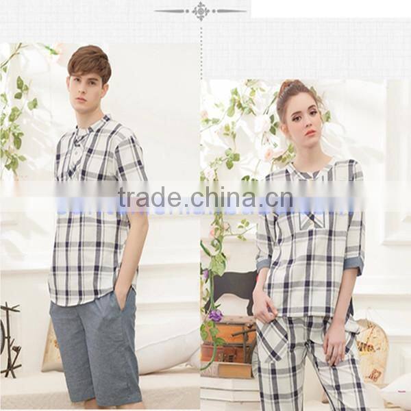 Custom Wholesale Multi-styles lover sleepwear Printed Casual Couple Pajamas