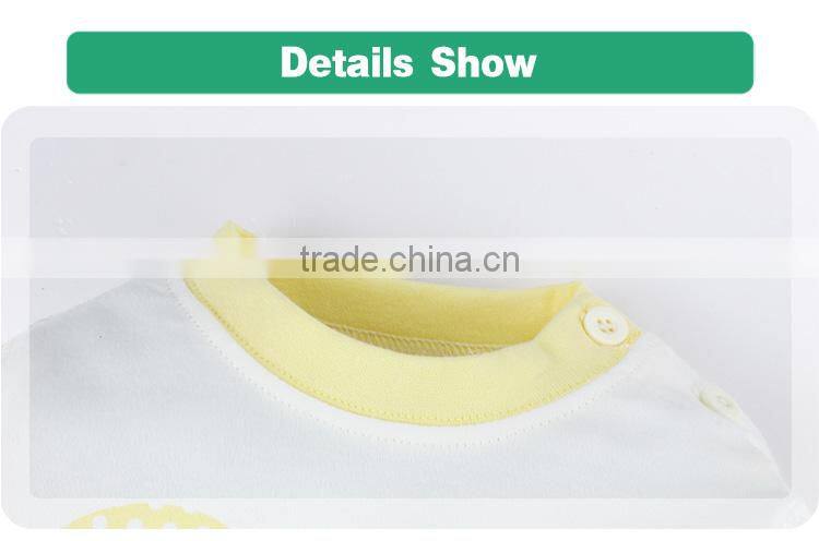 Winter new design yellow cotton children pajamas carter baby clothes set