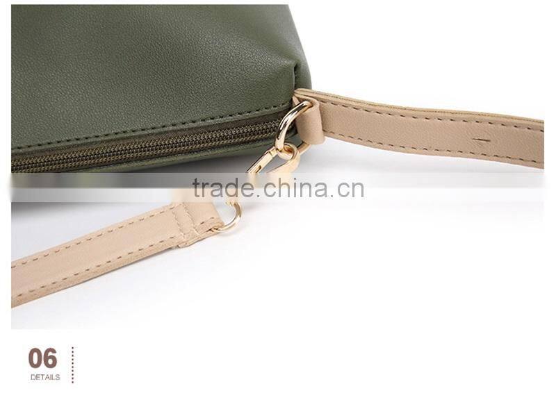 Army Green Metal Handle Handbag Fashion Messenger Bag