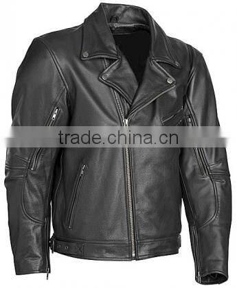 Men's leather motorbike jacket