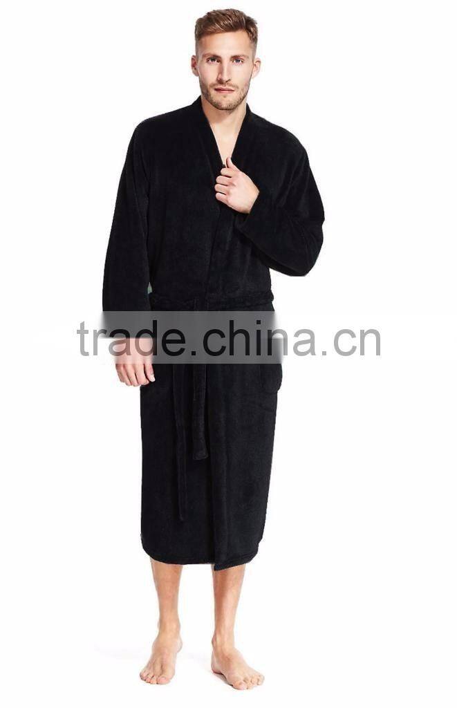 Luxury Men's Thermal Coral Fleece Bathrobe Dressing Gown
