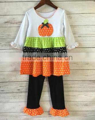 Halloween pumpkin hand-embroidered set baby clothes store interior design girls clothing sets fall