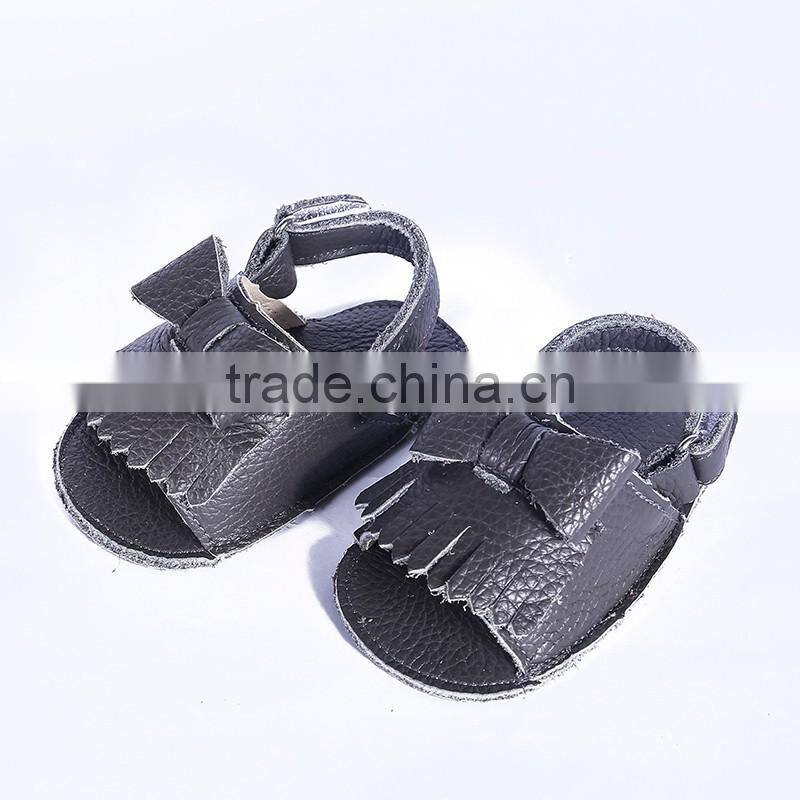 New design fringed genuine leather baby sandals, baby fringed sandals