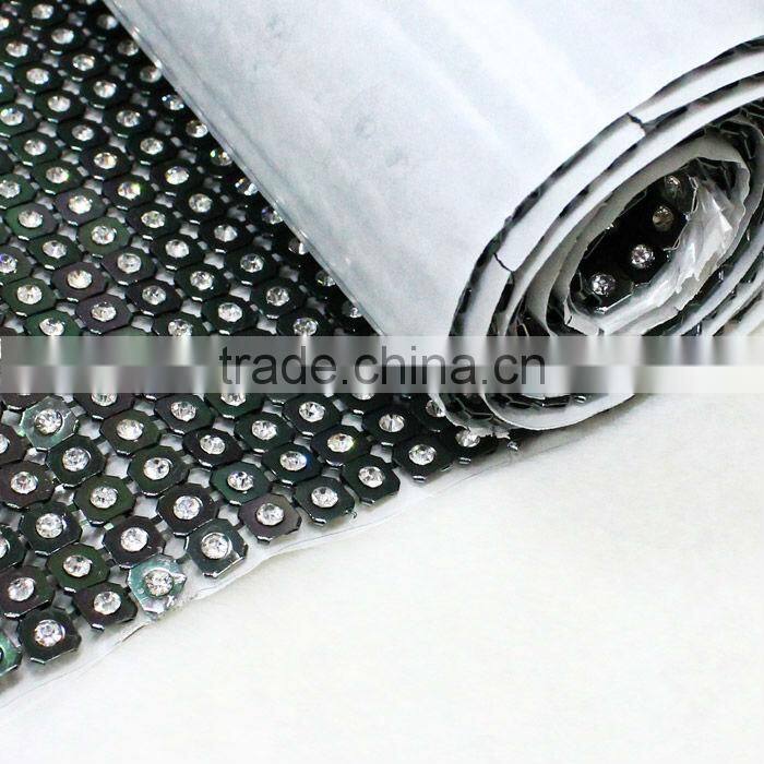 Iron on rhinestone metal mesh hotfix mesh for garment
