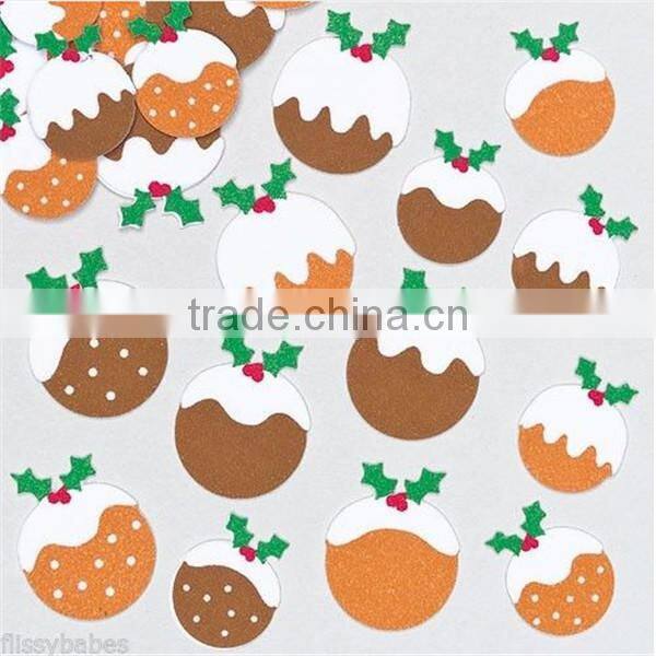 Felt Christmas Puddings with Glitter Holly Leaves, Card Topper & Embellishment Christmas Puddings