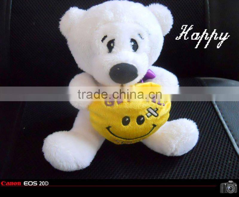 Toy factory supply plush mini teddy bears with smail face