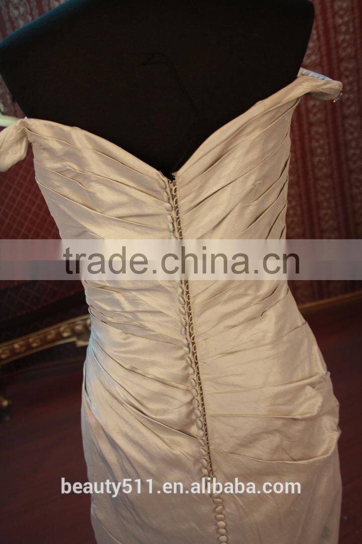 IN STOCK Off-The-Shoulder party dress women's Capped sleeve prom dress SE106