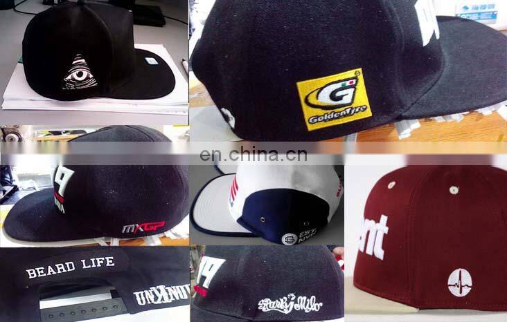 Leather patch logo 5 panel baseball cap custom back strap 5panel cap and hat