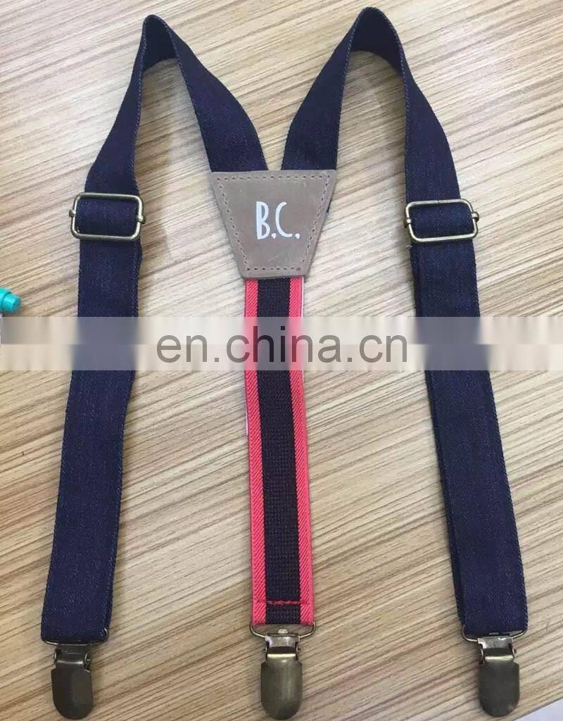 2017 Hot sale custom Jeans material kids suspenders