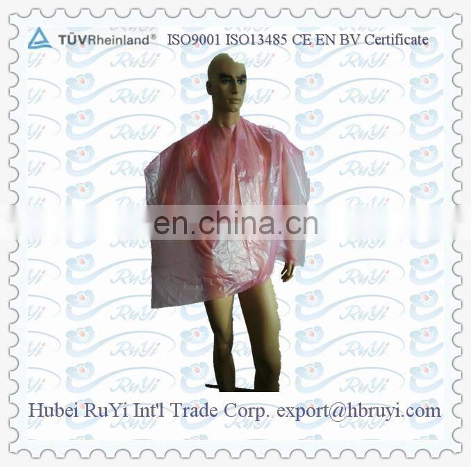 Disposable Plastic Barber Cape / PE Haircut Apron