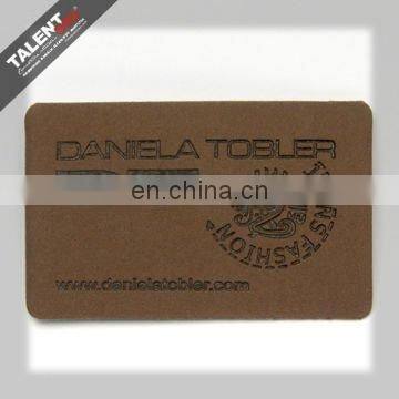 custom private brand name logo leather jeans label