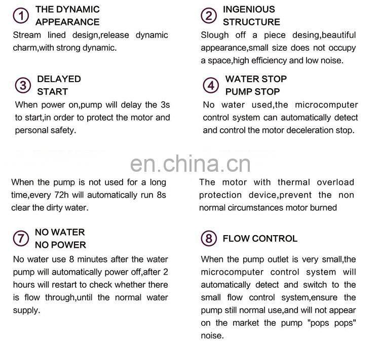 Top quality automatic pressure control water pump booster automatic water pump