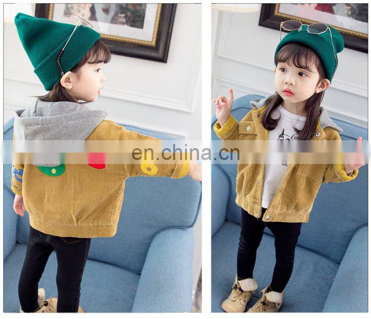 Cute Corduroy Girls Jacket Coat with Highest Quality