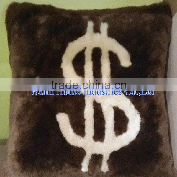Real Shearling Sheepskin Emoji Cushion