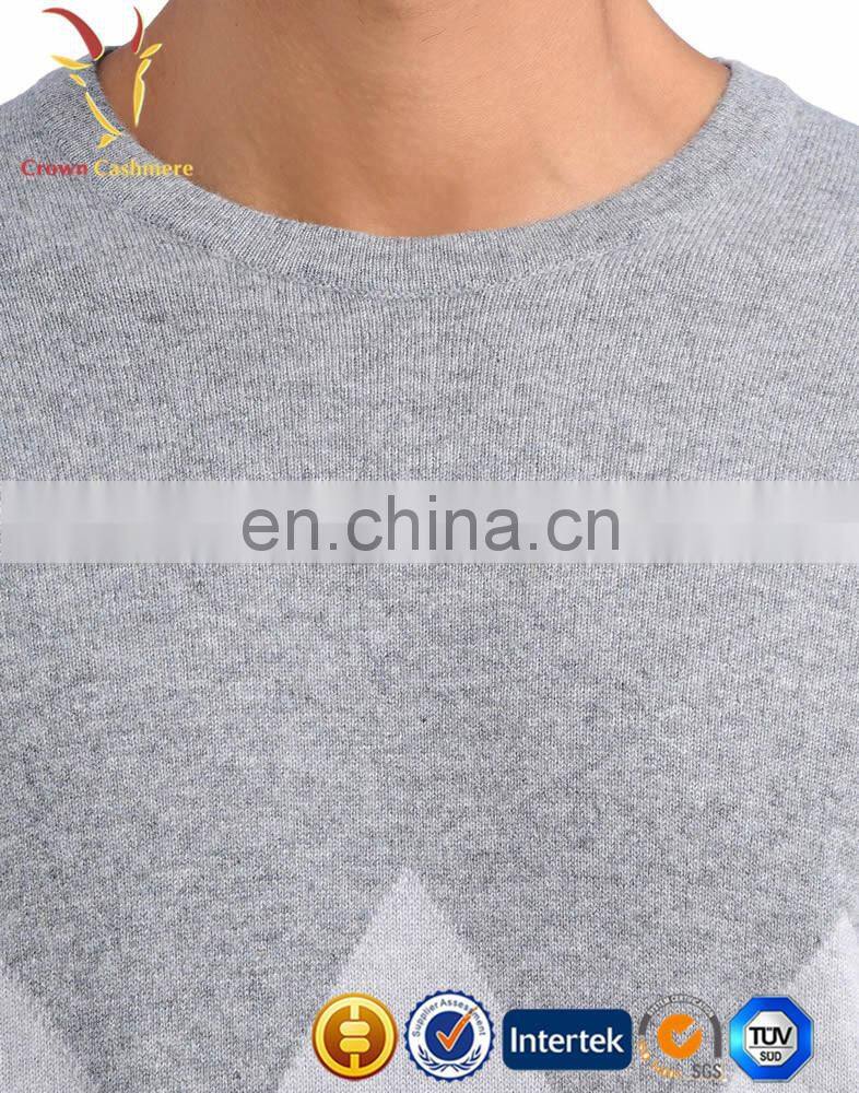 Men's color block Knitted Cashmere Pullover Sweater