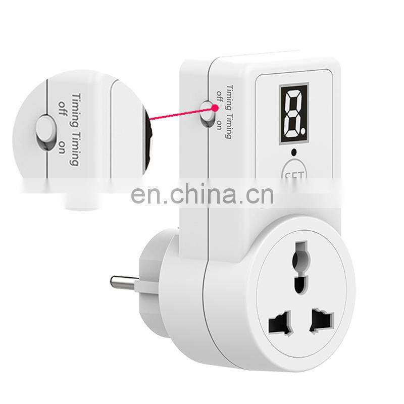 Digital Countdown Timer Switch Universal Socket Plug-in Time Control Phone Battery Electric car charge Electric EU Plug 10A