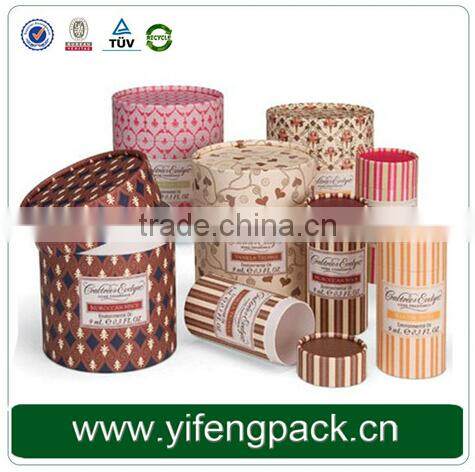 Round rigid cardboard box with window for packing