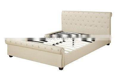 Bedroom Furniture Modern Design Cream Leather Big Bed Modern Bed Designs For Hotel