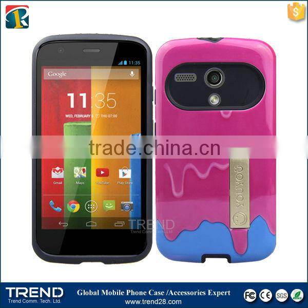 wholesale hybrid combo kickstand mobile phone case for moto G