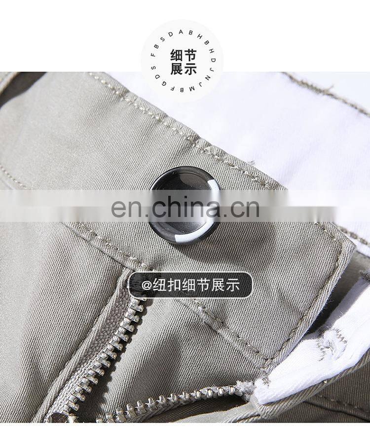 Customized LOGO men's 100% cotton high-quality spring and autumn new slim stretch foot pants plus size men's casual pants